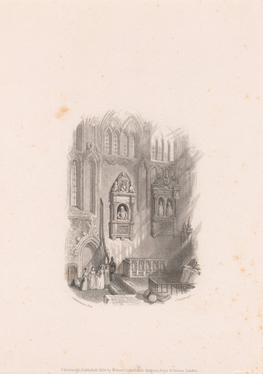 Shakespeares monument ved kirken i Stratford upon Avon av John Horsburgh