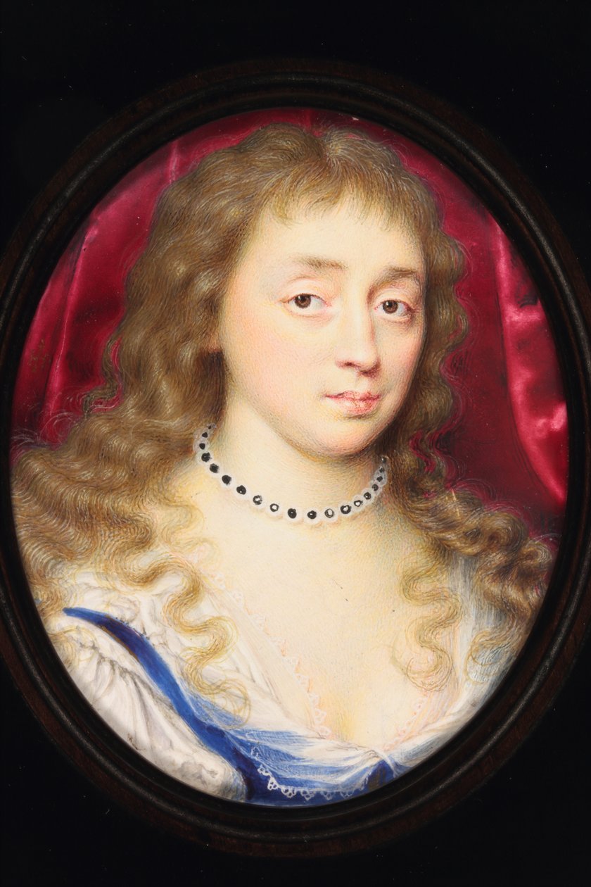 En dame kalt Teresia Lady Shirley (akvarell på vellum) av John Hoskins