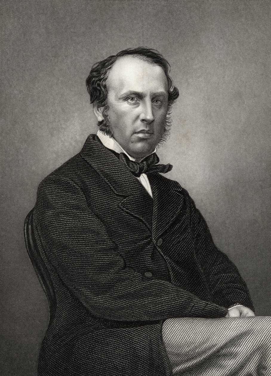 Charles John Canning, 1st Earl Canning, gravert av D.J. Pund fra et fotografi, fra 