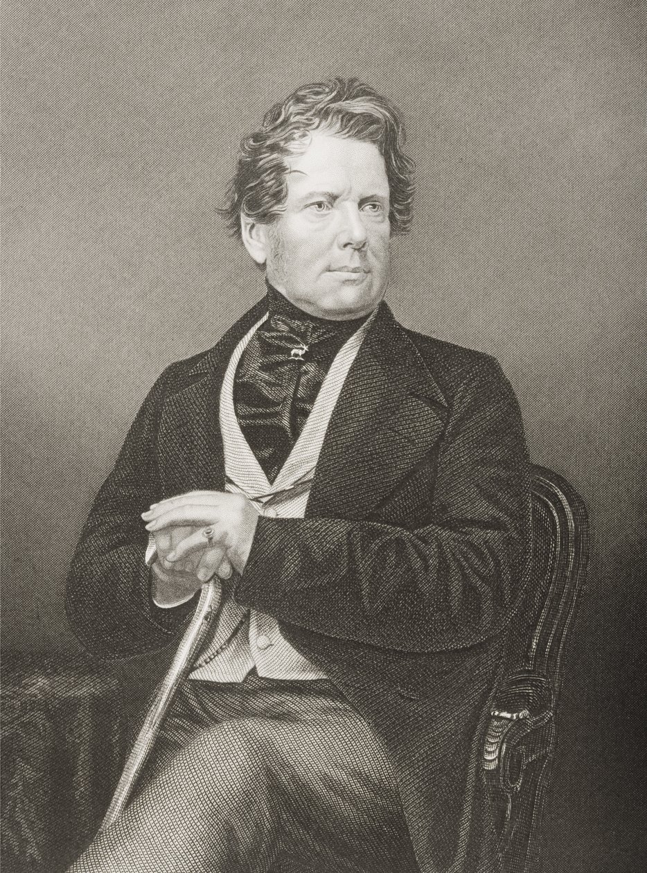 Fox Maule Ramsay (1801-74) 11. jarl av Dalhousie og 2. Lord Panmure, gravert av D.J. Pund fra et fotografi, fra The Drawing-Room of Eminent Personages, bind 2, utgitt i London, 1860 (eng. av John Jabez Edwin Paisley Mayall