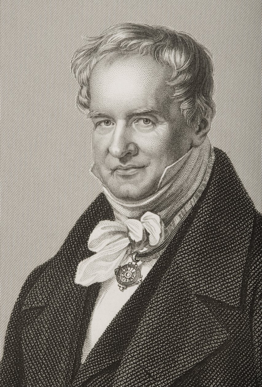 Friedrich Heinrich Alexander Humboldt (1769-1859), baron von Humboldt, gravert av D.J. Pund fra et fotografi, fra The Drawing-Room of Eminent Personages, bind 2, utgitt i London, 1860 (engra av John Jabez Edwin Paisley Mayall