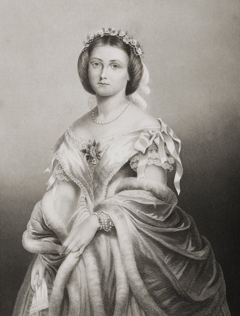 H.R.H. Prinsesse Victoria Adelaide Maria Louisa (1840-1901) Prinsesse Royal av England, gravert av D.J. Pund fra et fotografi, fra 