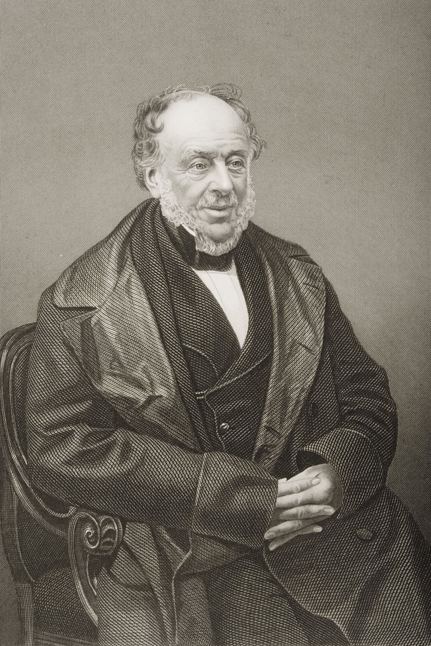 James Brownlow William Gascoigne-Cecil (1791-1868) 2nd Marquess of Salisbury, gravert av D.J. Pund fra et fotografi, fra The Drawing-Room of Eminent Personages, bind 2, publisert i London, 1860 av John Jabez Edwin Paisley Mayall