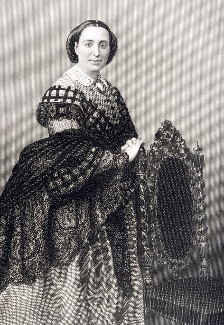 Madame Rosino Penco (1823-94) gravert av D.J. Pund fra et fotografi, fra 