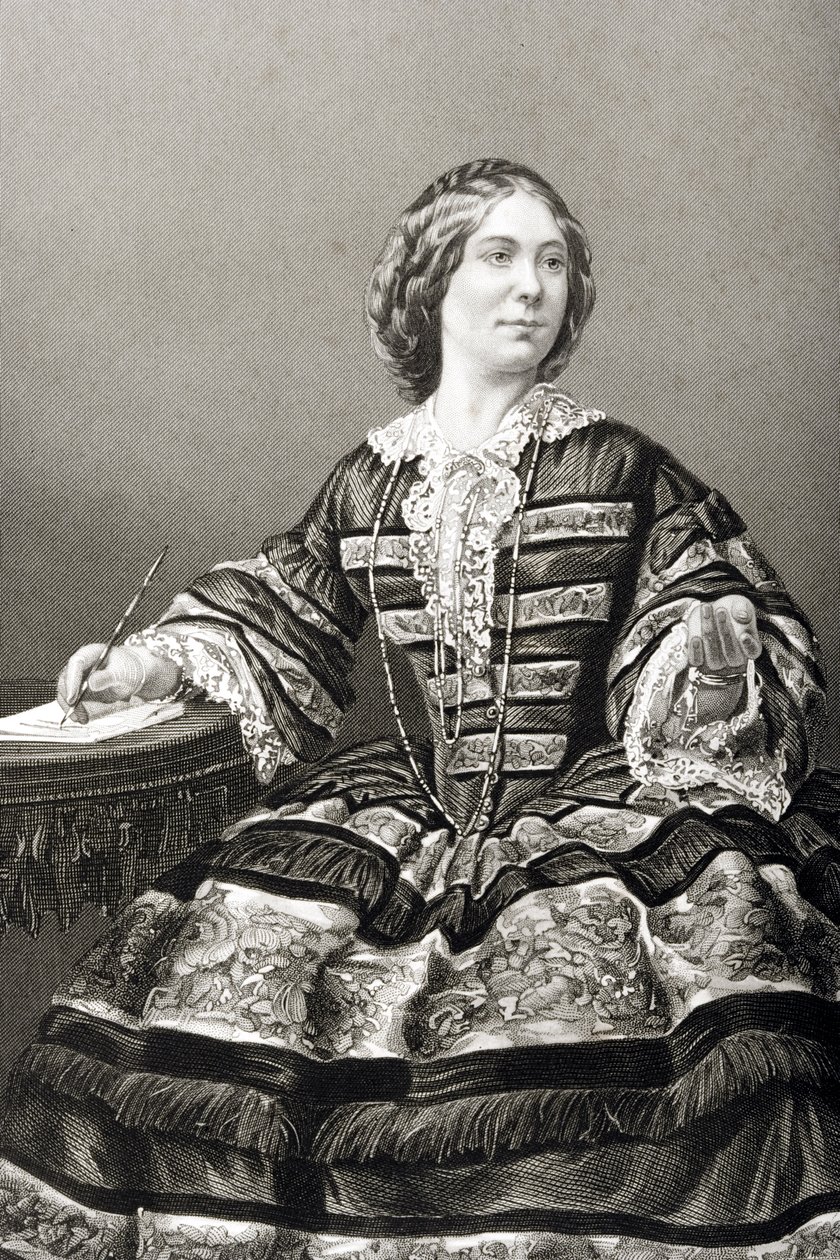 Frøken Amy Sedgwick (1830-97) gravert av D.J. Pund fra et fotografi, fra 