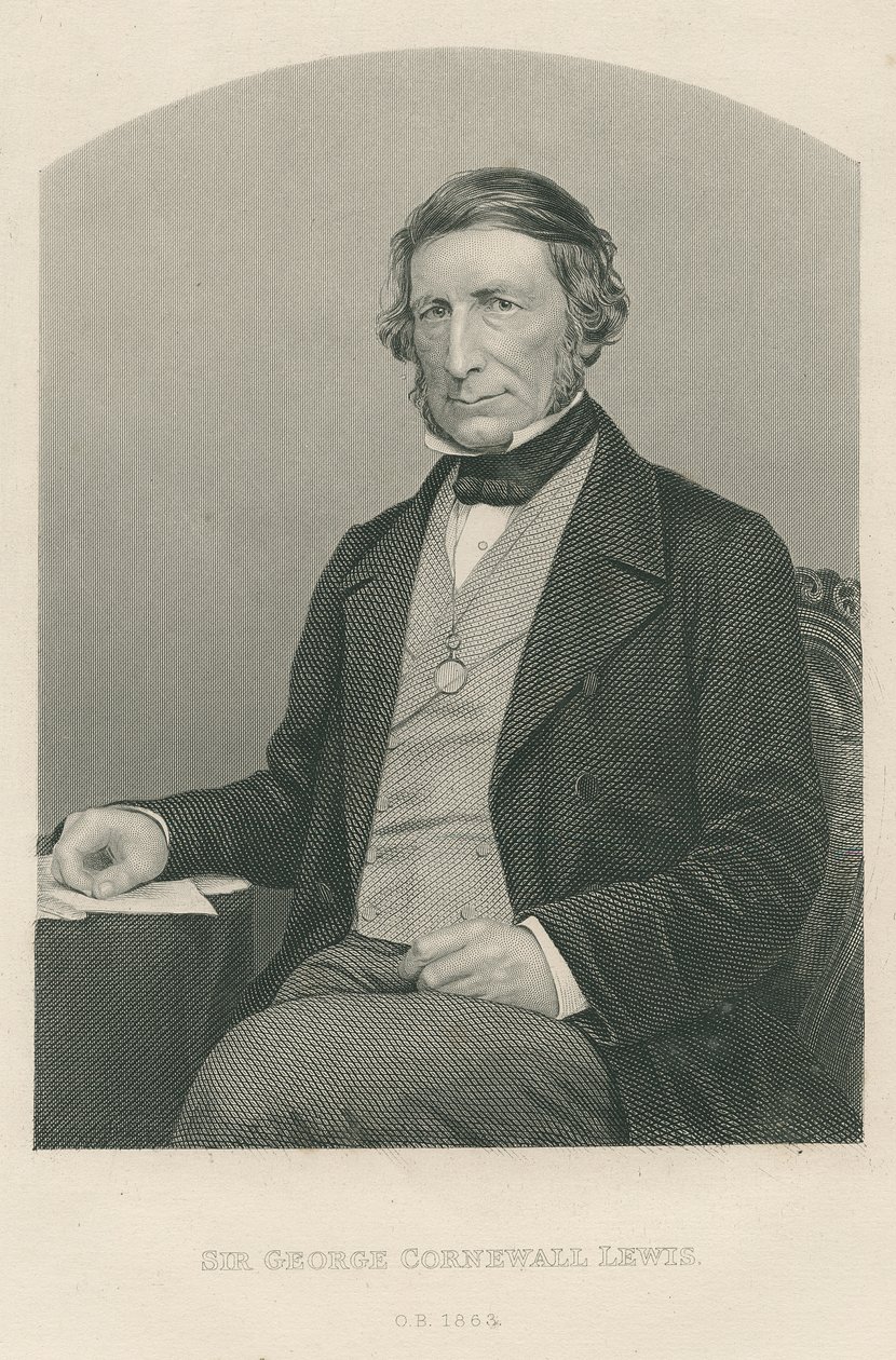 Sir George Cornewall Lewis, gravert av D.J. Pund fra et fotografi, fra 