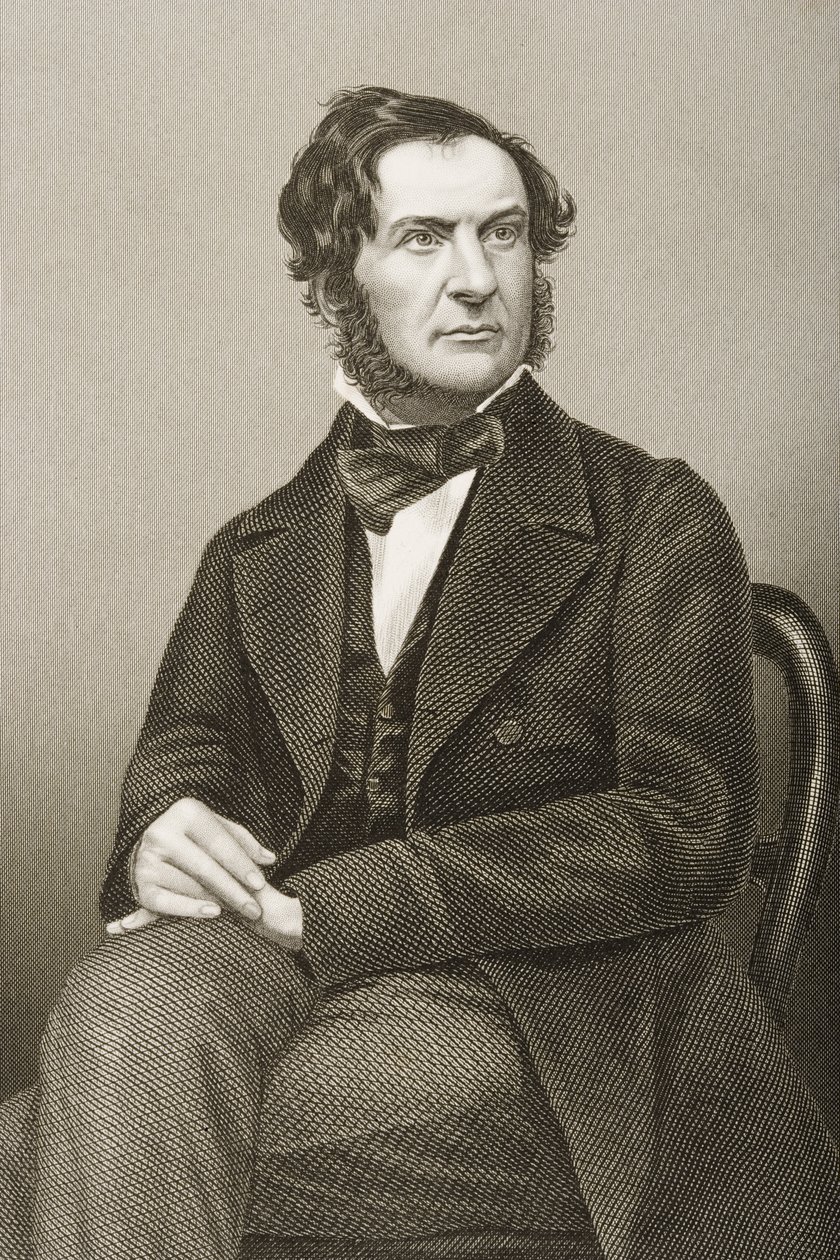 William Ewart Gladstone (1809-98) gravert av D.J. Pund fra et fotografi, fra 