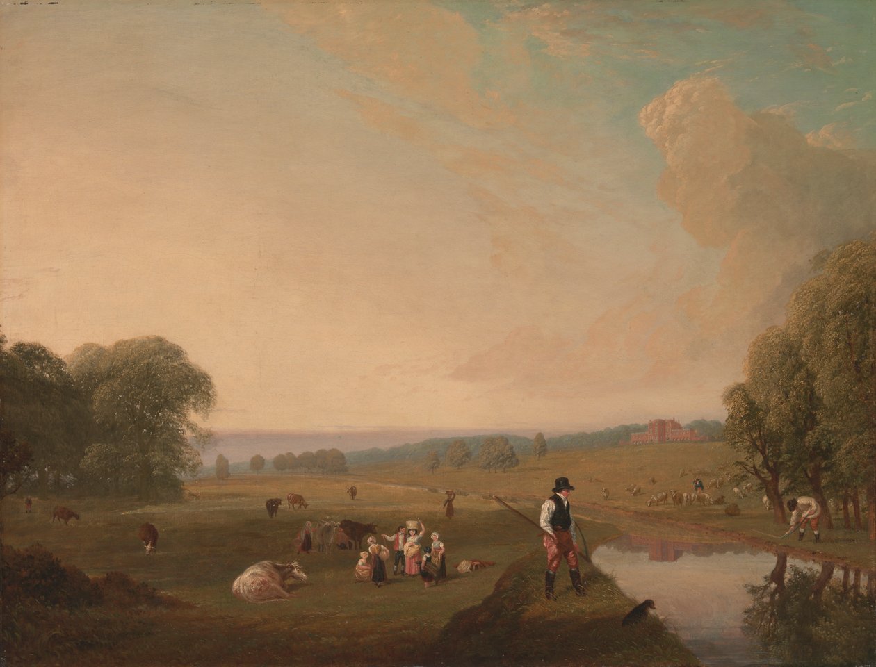 Utsikt over Theobald's Park, Hertfordshire av John James Chalon