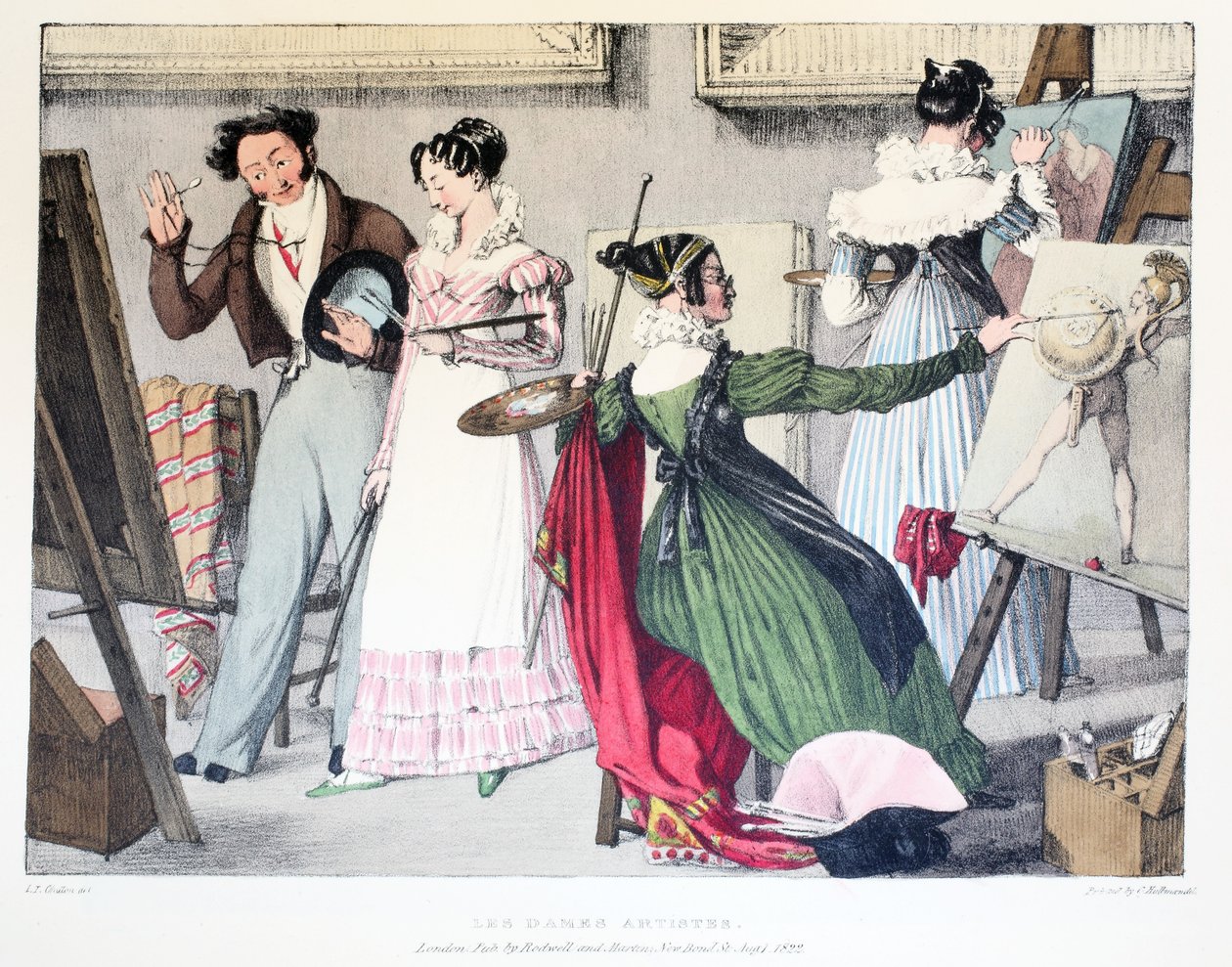 Les Dames Artistes, utgitt av Rodwell og Martin, 1820 av John James Chalon