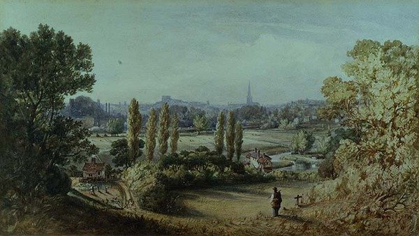Norwich fra Crown Point av John Joseph Cotman