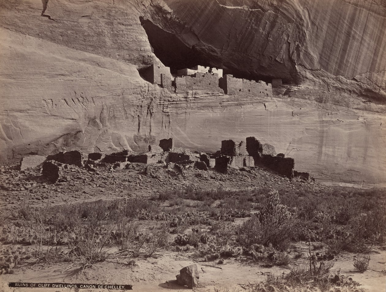 Ruiner av klippeboliger, Canyon de Chelly av John K. Hillers
