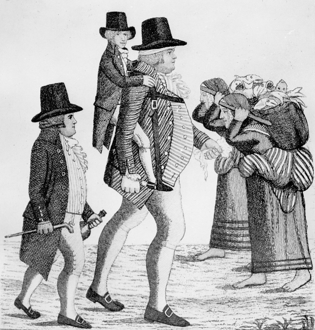 Hamilton Bell fraktet en Vintners-gutt fra Edinburgh til Musselburgh, 1792 av John Kay