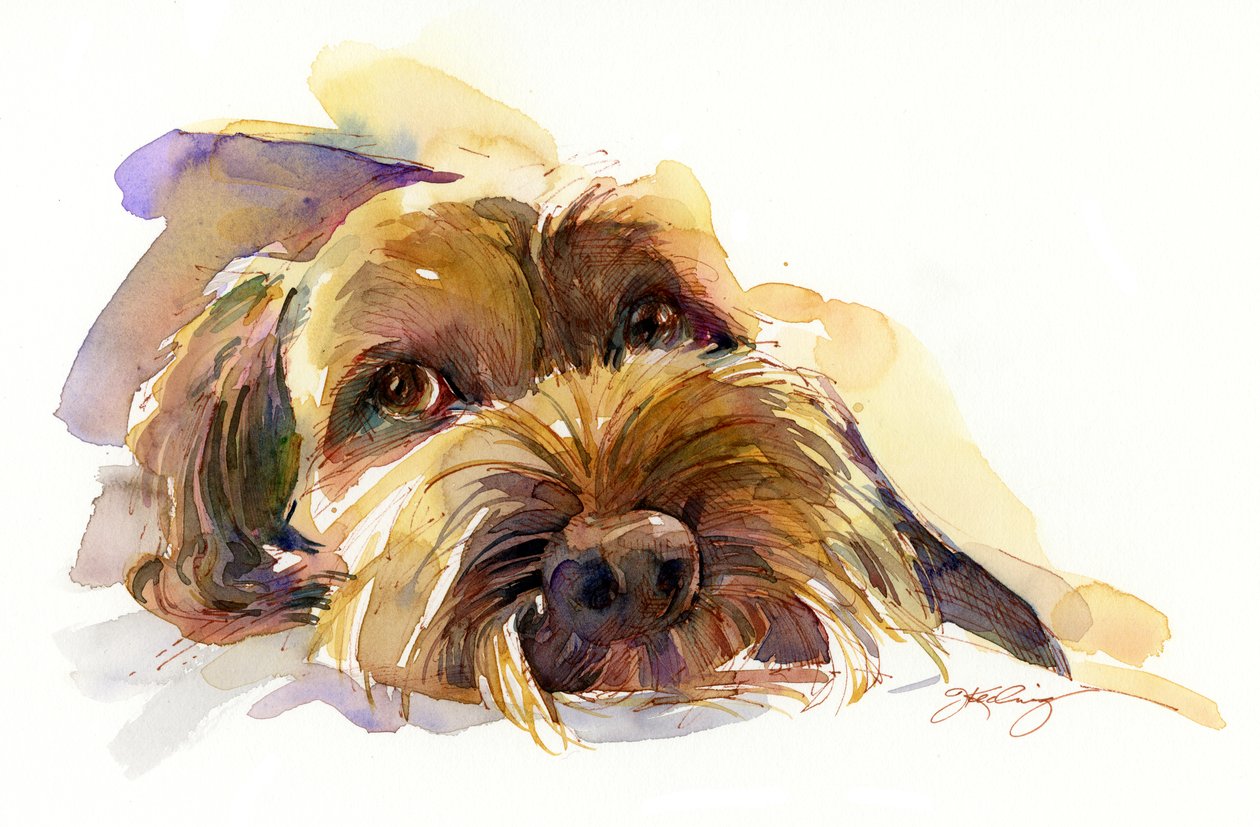 Charlie-portrett, 2015 (akvarell) av John Keeling