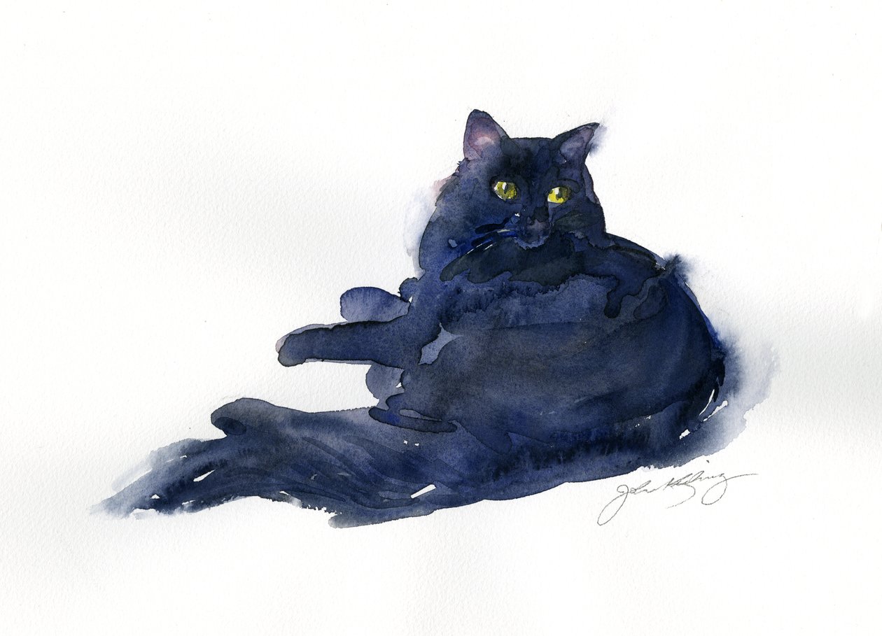 Leon-portrett, 2014, (akvarell) av John Keeling