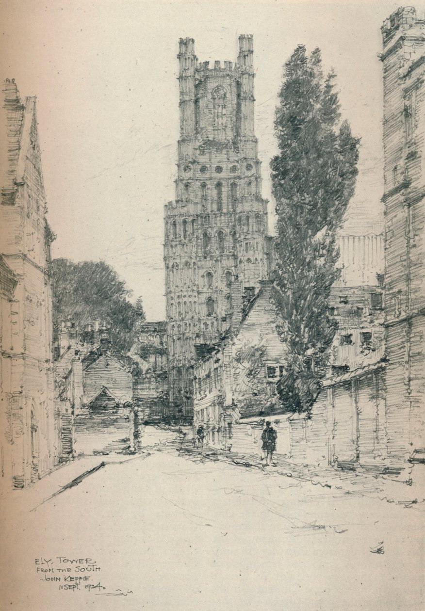 Ely Tower, fra sør, 1924 av John Keppie