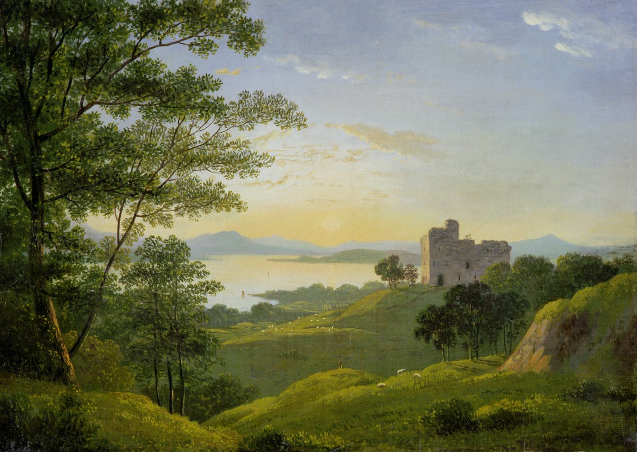 Solnedgang i det vestlige høylandet, ca. 1820 av John Knox
