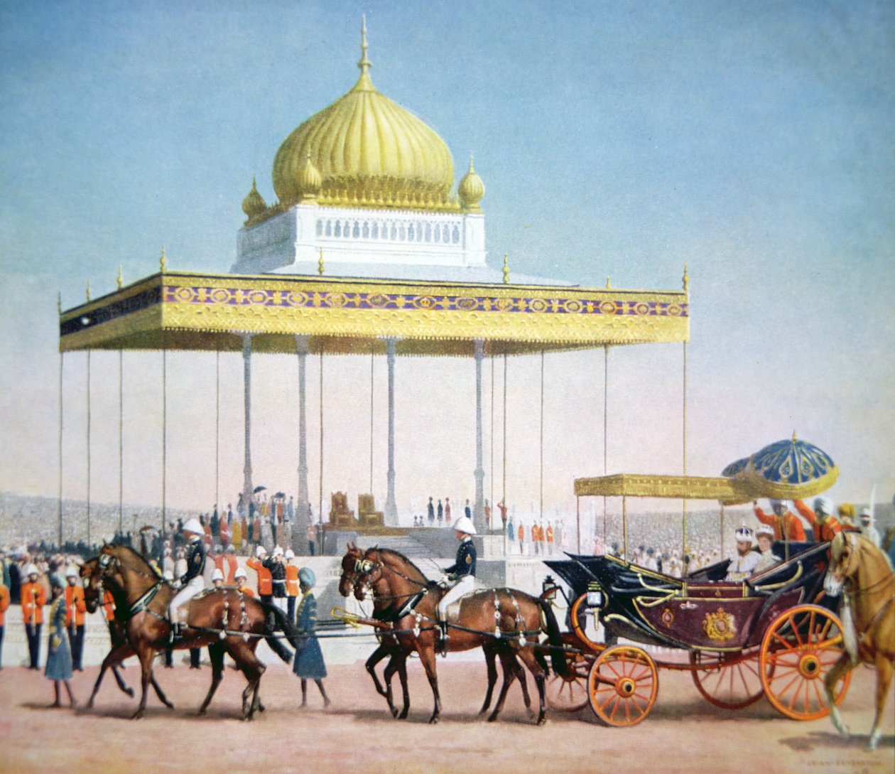 Kong George V på Delhi Durbar av John L. (after) Pemberton