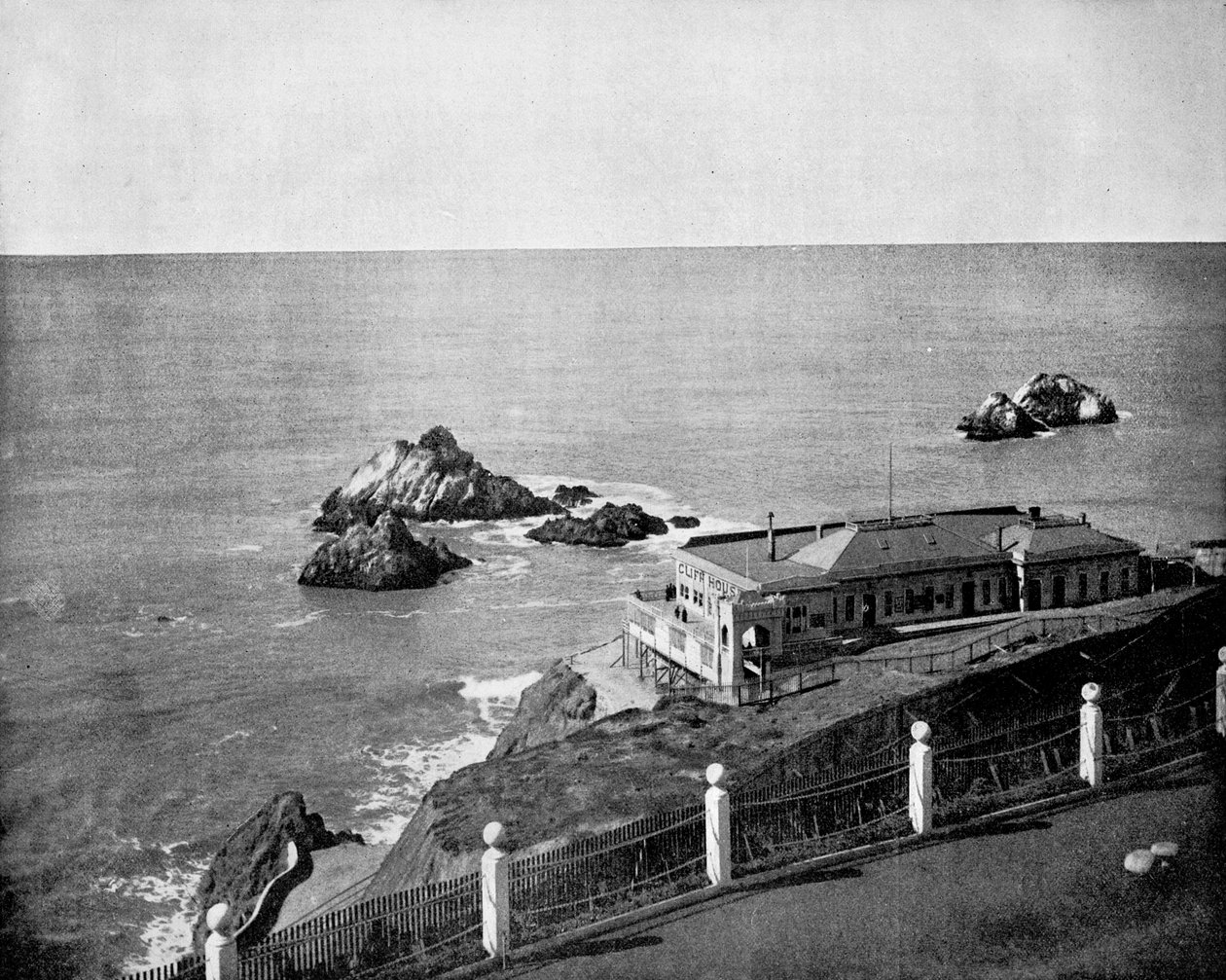 Cliff House and Seal Rocks, Golden Gate, California, USA, 1893. av John L. Stoddard