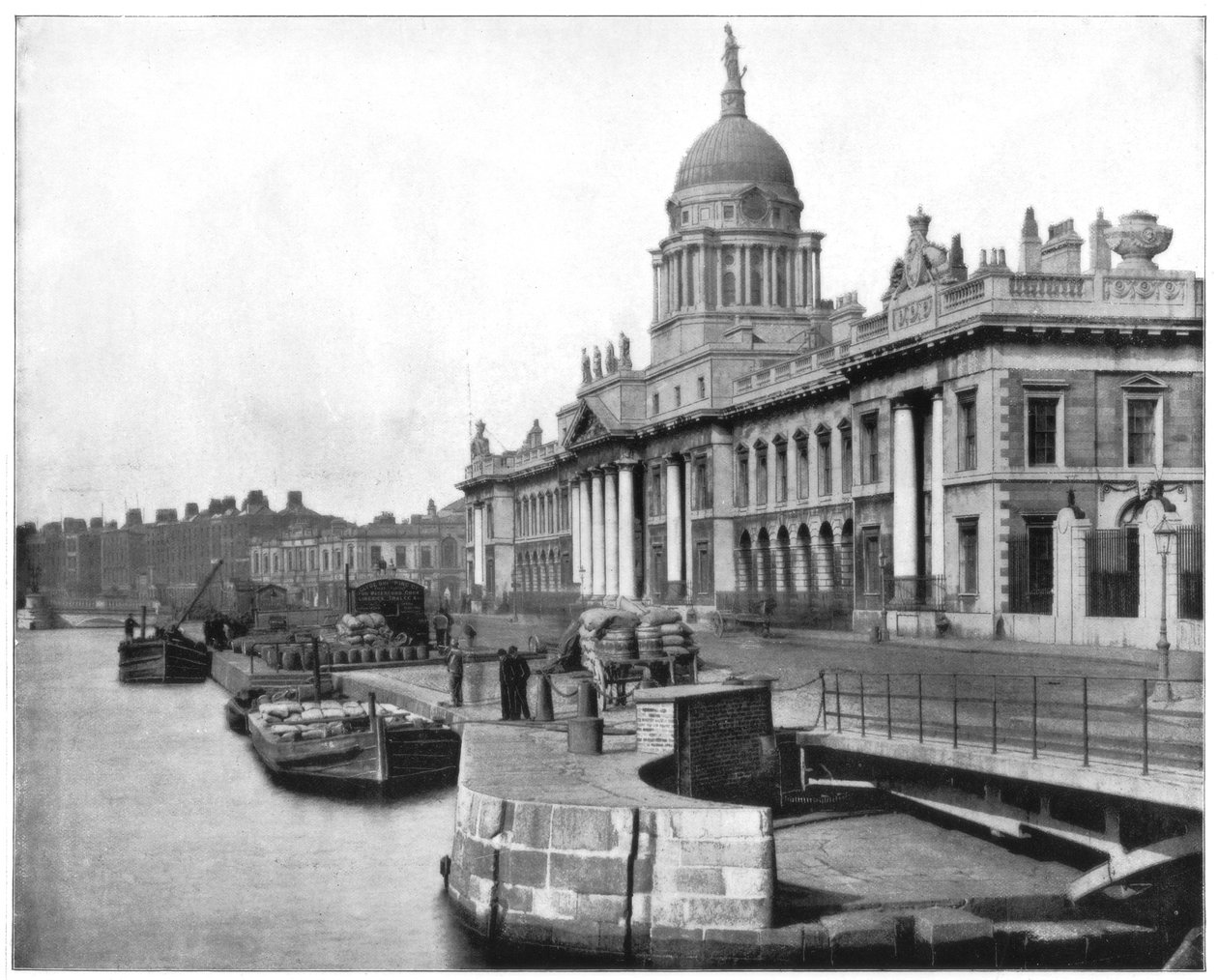 Custom House, Dublin, Irland, sent på 1800-tallet av John L. Stoddard