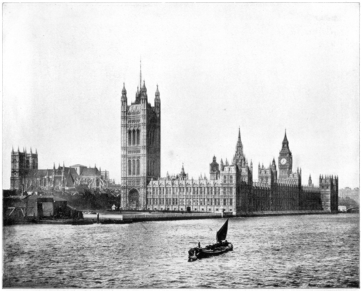 Houses of Parliament, London, sent på 1800-tallet. av John L. Stoddard