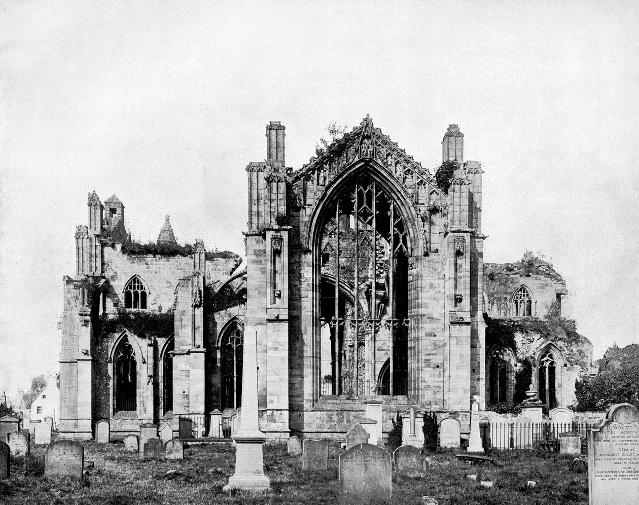Melrose Abbey, Skottland, 1893. av John L. Stoddard