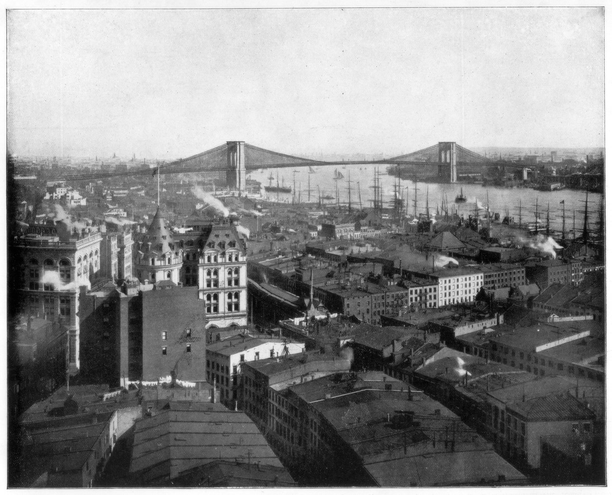 New York og Brooklyn Bridge, slutten av 1800-tallet av John L. Stoddard