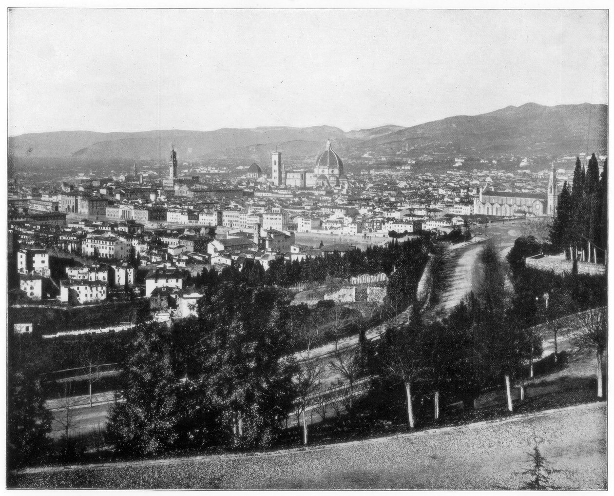 Panorama av Firenze, Italia, sent på 1800-tallet av John L. Stoddard