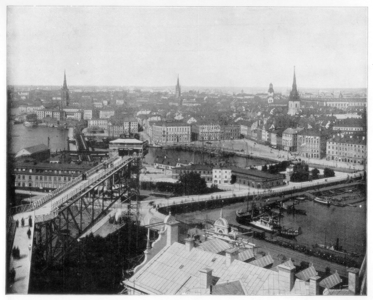 Panorama over Stockholm, Sverige, sent på 1800-tallet av John L. Stoddard