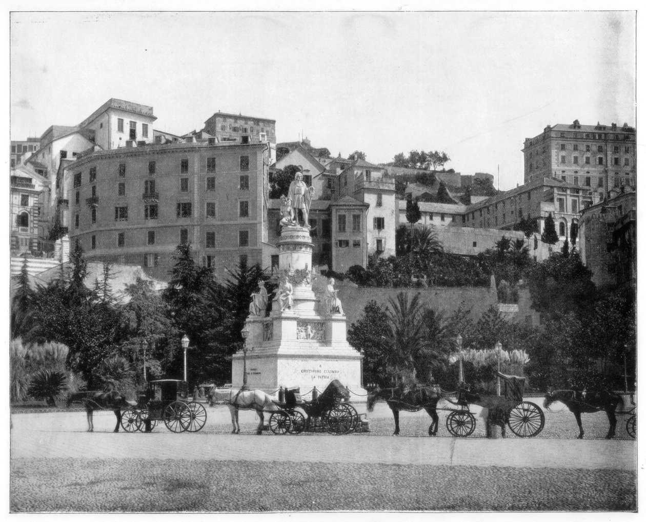 Statue av Columbus, Genova, Italia, sent på 1800-tallet. av John L. Stoddard