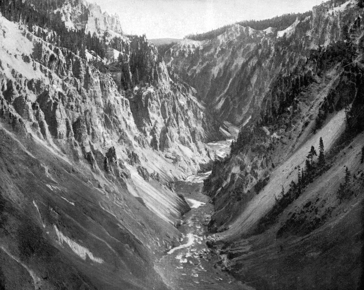 Grand Canyon, Yellowstone nasjonalpark, USA, 1893. av John L. Stoddard