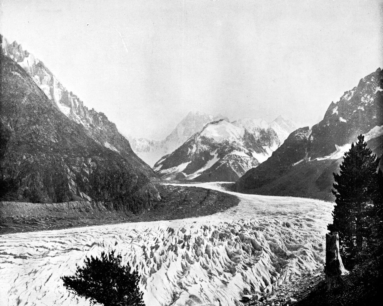 Mer De Glace, Sveits, 1893. av John L. Stoddard