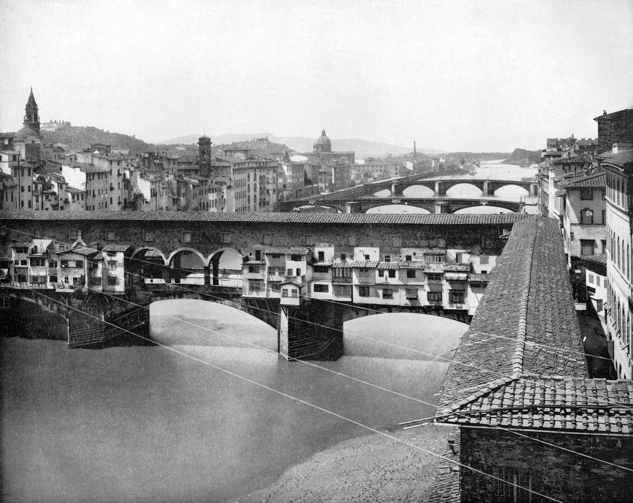 Ponte Vecchio, Firenze, Italia, 1893. av John L. Stoddard