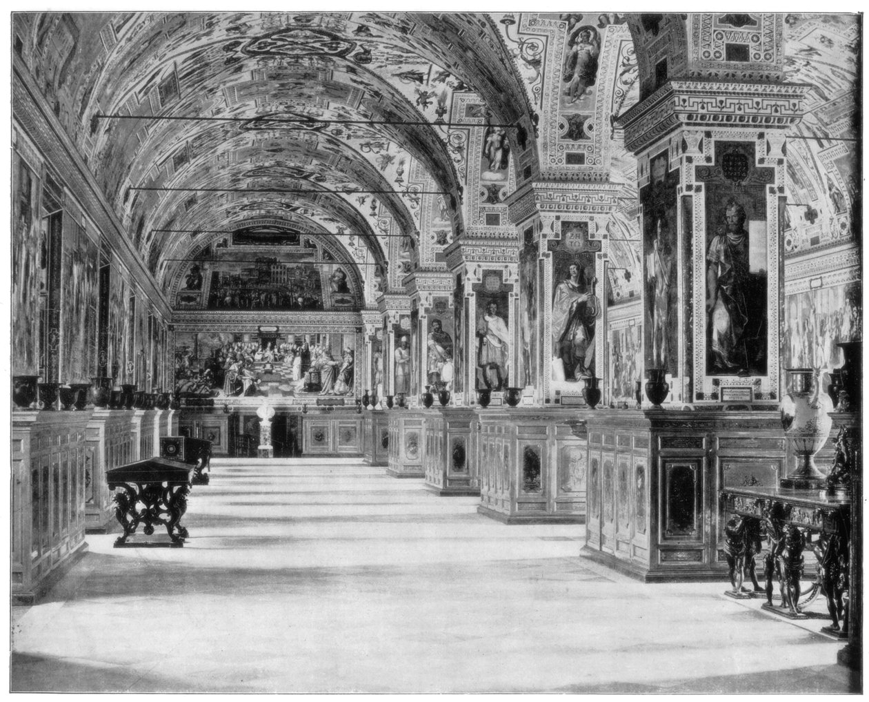 Vatikanets bibliotek, Roma, sent på 1800-tallet av John L. Stoddard