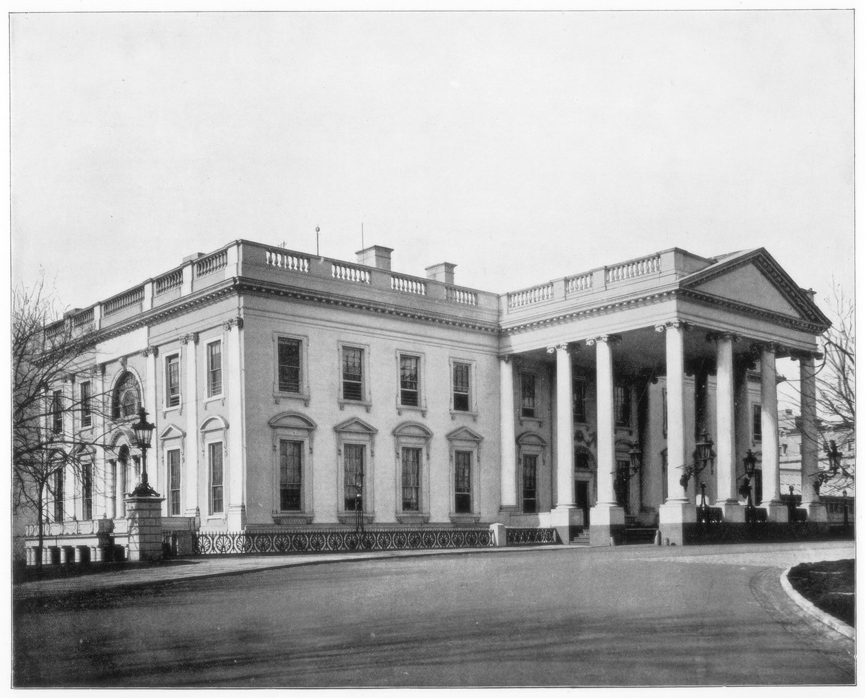 Det hvite hus, Washington DC, sent på 1800-tallet. av John L. Stoddard