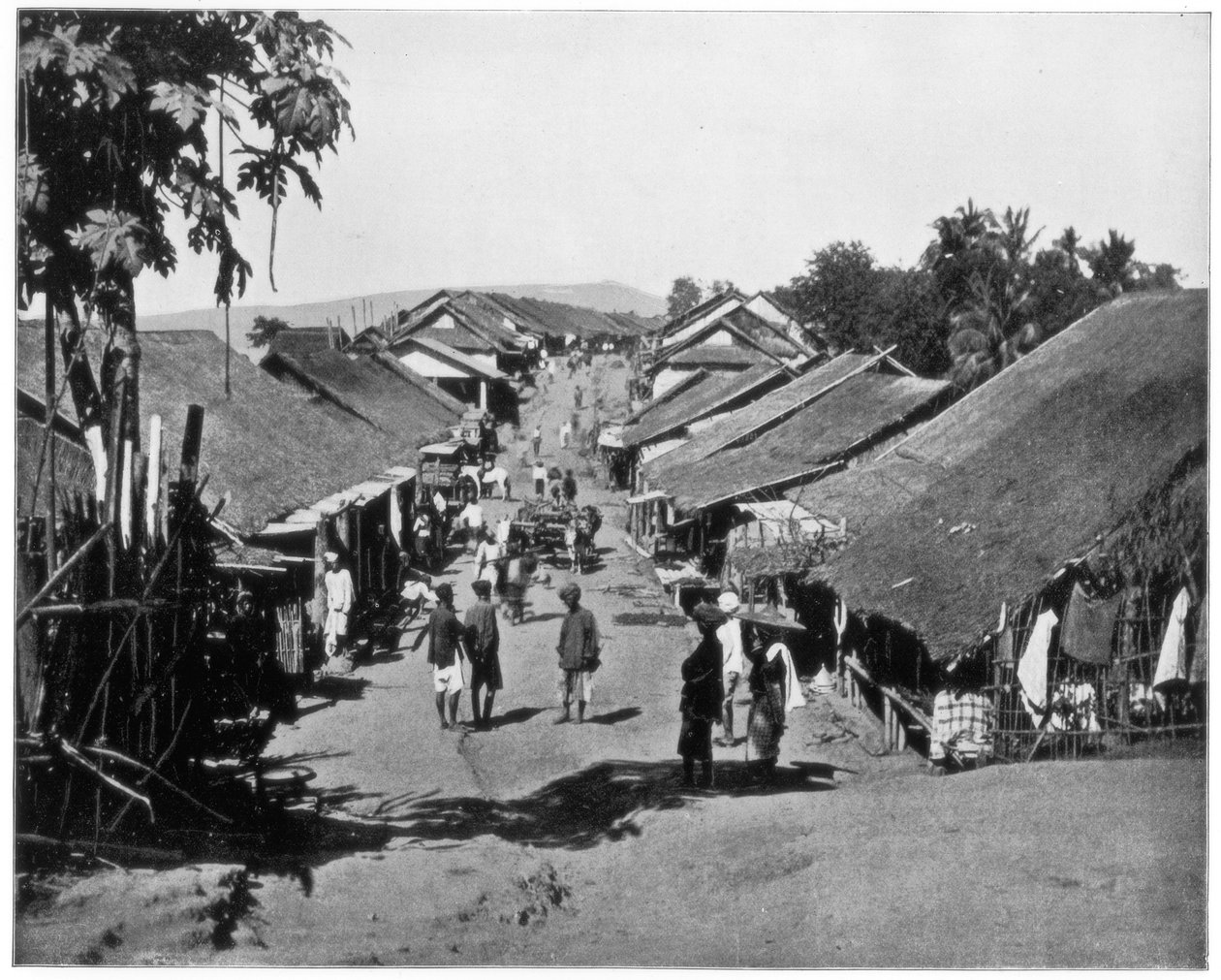 Landsby nær Calcutta, India, sent på 1800-tallet av John L. Stoddard