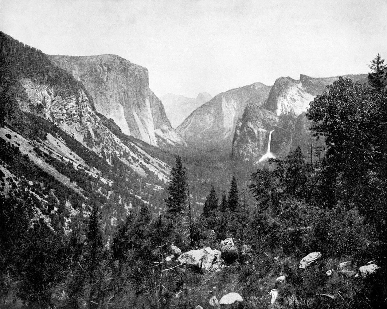 Yosemite Valley fra Artists Point, California, USA, 1893. av John L. Stoddard