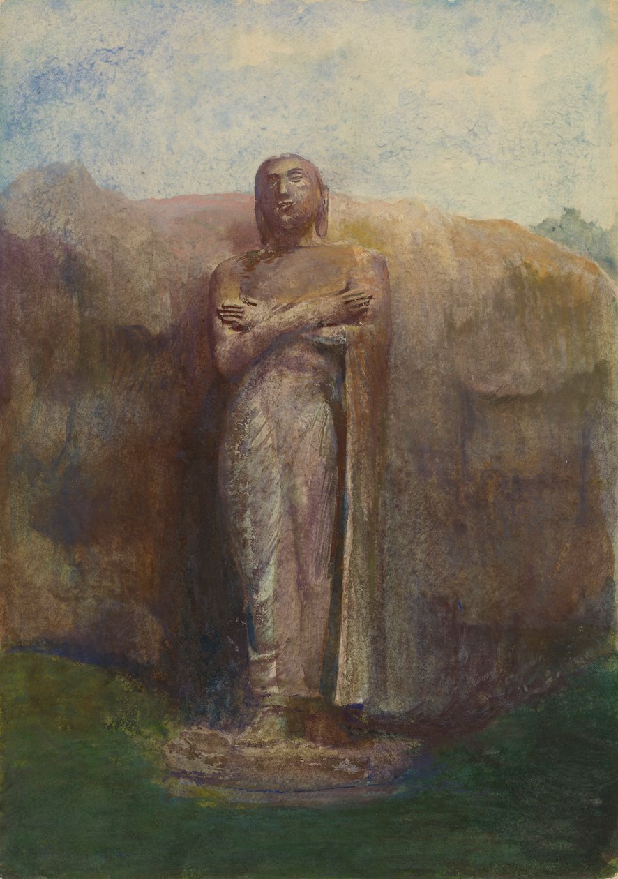 Kolossal statue av Ananda, nær den ødelagte byen Pollanarua, Ceylon, 1891 av John La Farge
