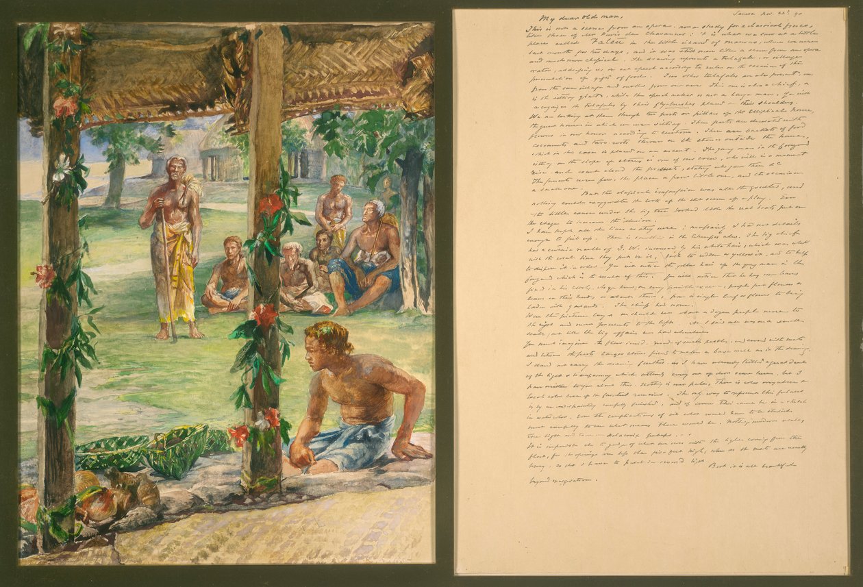 Presentasjon av matgaver på Manono Island, Samoa av John La Farge