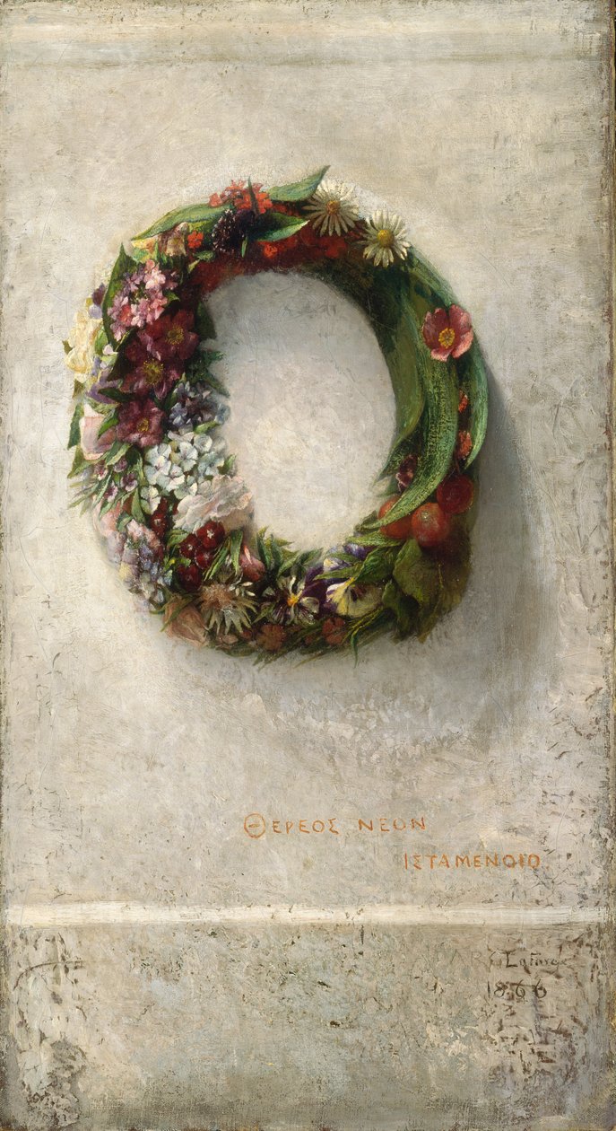 Krans av blomster, 1866. av John La Farge