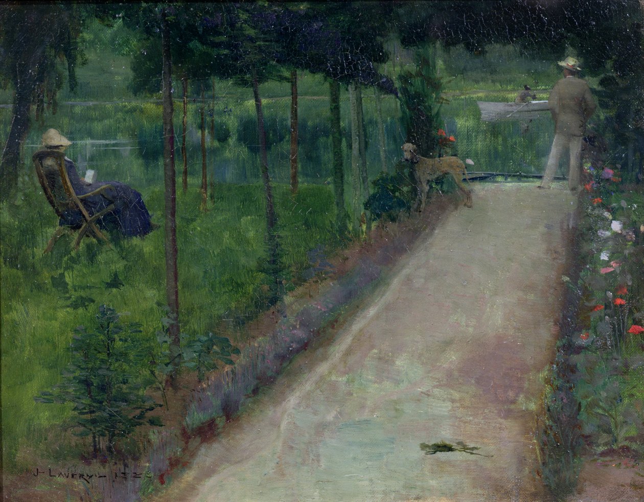 En grå sommerdag, Grez, 1883 av John Lavery