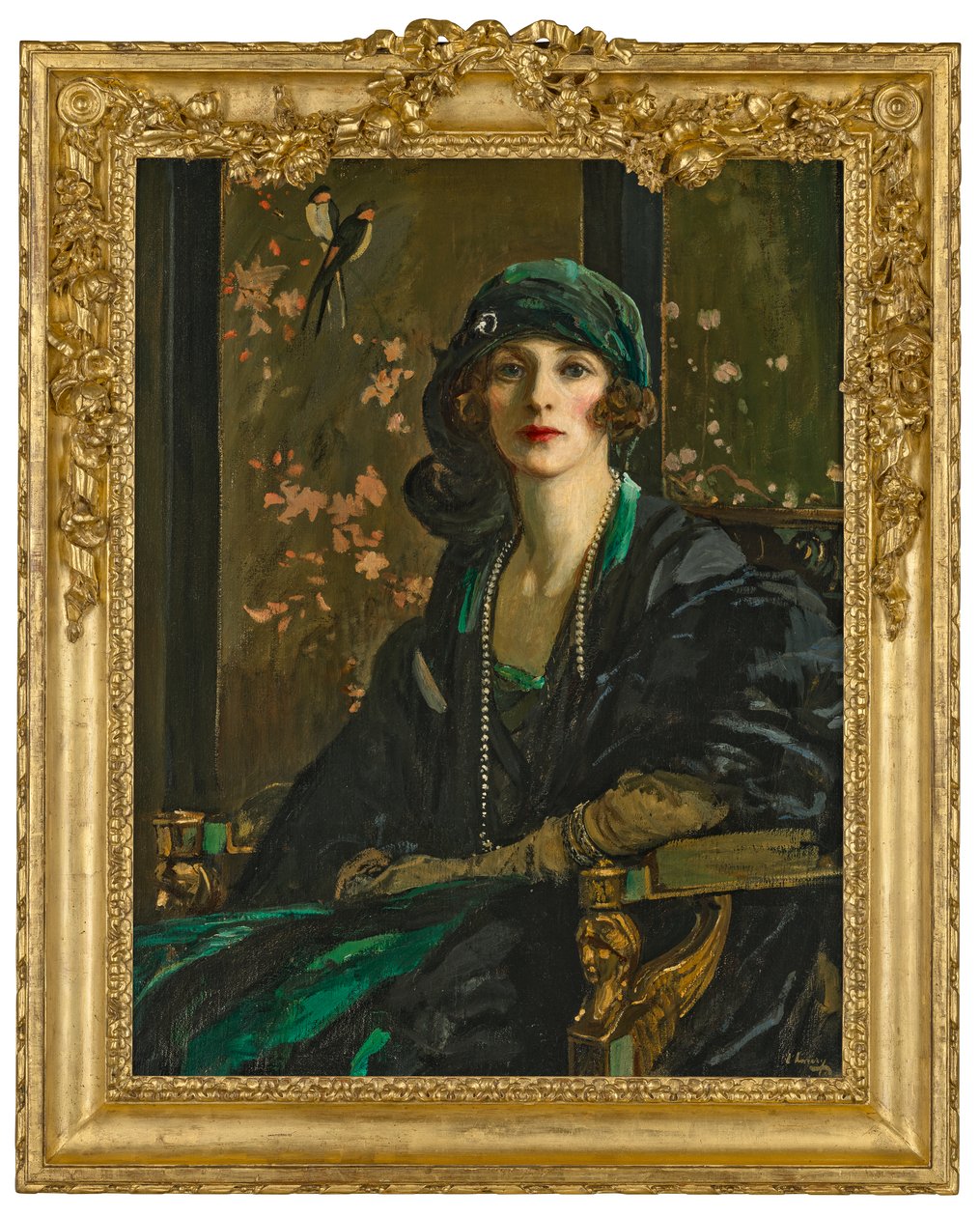 A Lady in Black and Green: Mrs Freda Dudley Ward av John Lavery