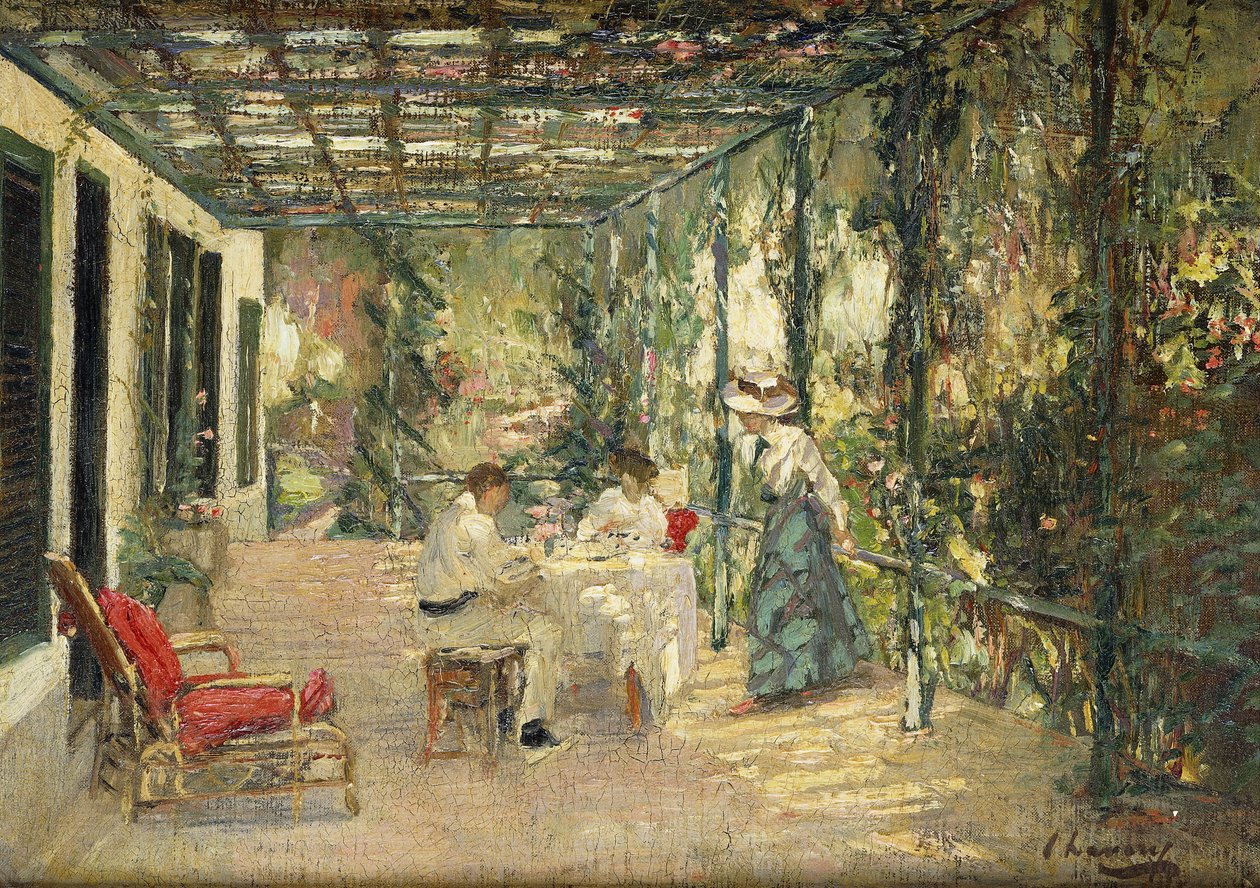 Frokost på terrassen av John Lavery