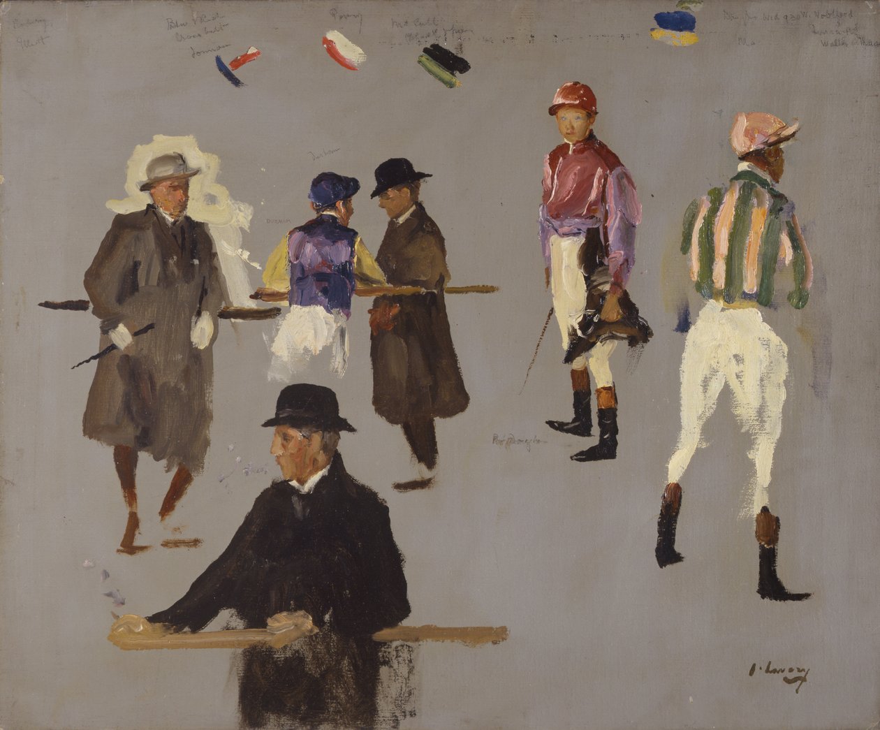 Jockeyer og eiere hos Epsom av John Lavery