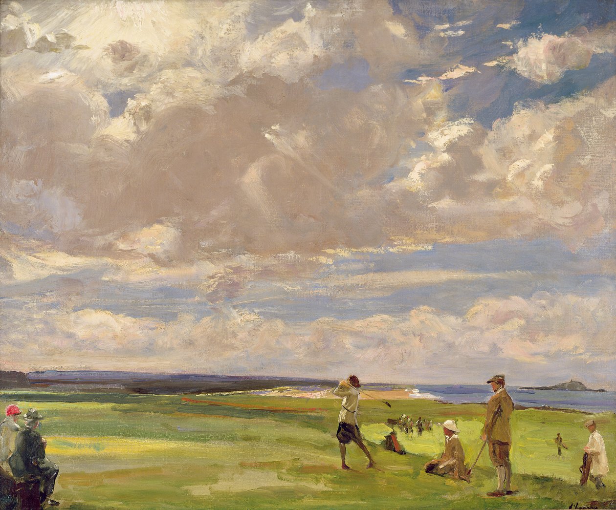 Lady Astor spiller golf på North Berwick (olje på lerret) av John Lavery