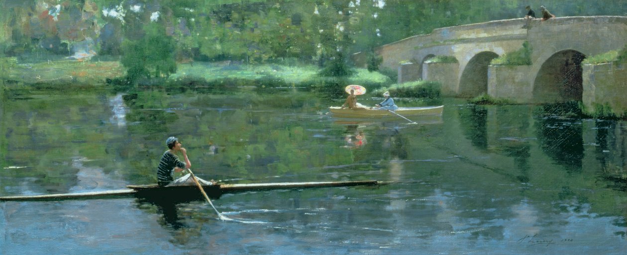 Broen ved Grez, 1883 av John Lavery