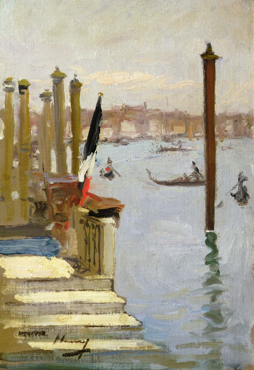 Det franske konsulatet, Canal Grande, Venezia (olje på lerret) av John Lavery