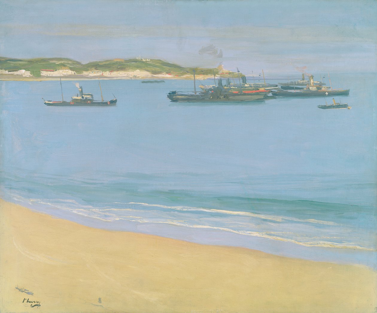 Havnen ved St. Jean de Luz - Tidlig morgen, 1917 av John Lavery