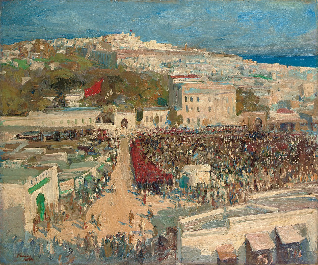 Det mauriske flagget, heist på den tyske legasjonen, Tanger av John Lavery