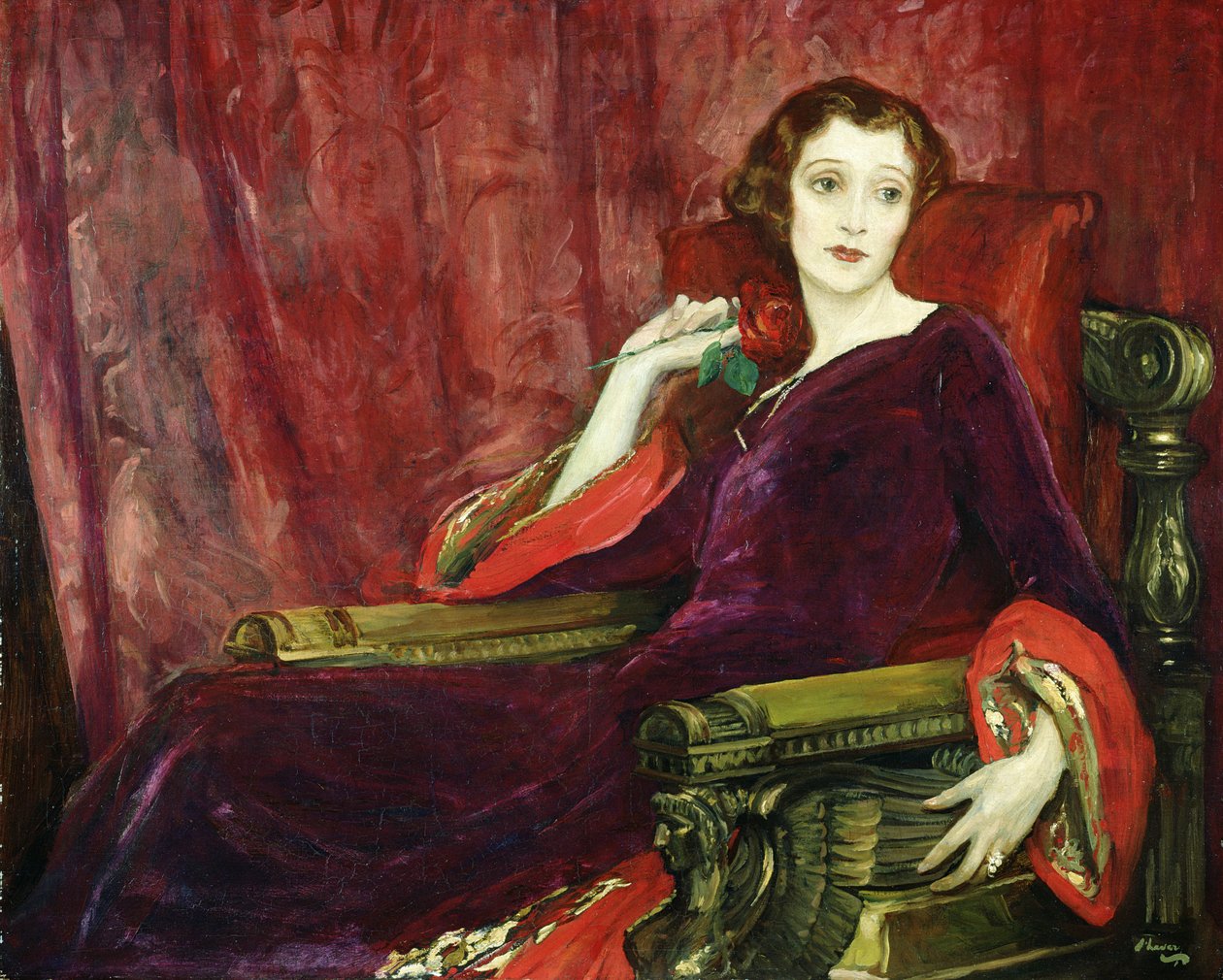 Den røde rose, 1923 av John Lavery