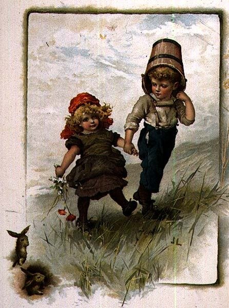 Jack og Jill, fra en illustrert bok med barnerim for barn av John Lawson